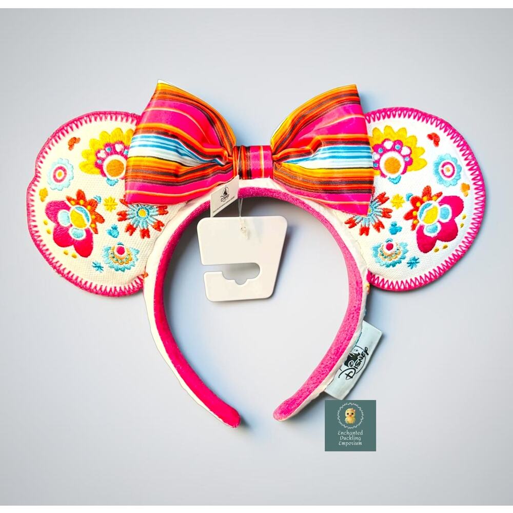 2026 Disney Parks EPCOT Mexico Floral Minnie Mouse Ears Headband NWT